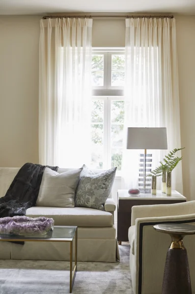 living room design couch chair side table lamp