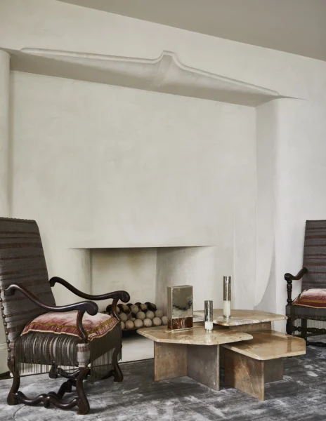 chairs with tiered coffee table