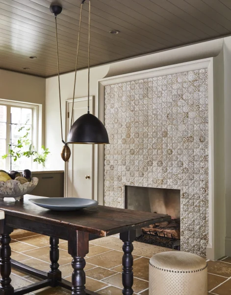 kitchen wood island fireplace pendent lamp