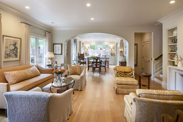 open concept layout living room