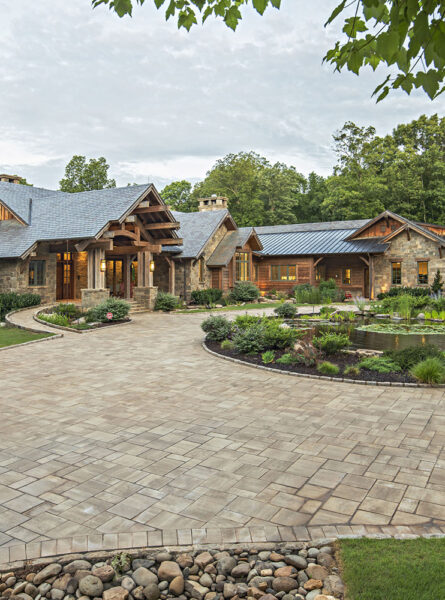 driveway with water feature