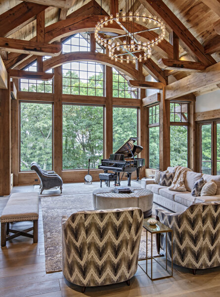 grand piano couch and chairs interior Whitlock builders