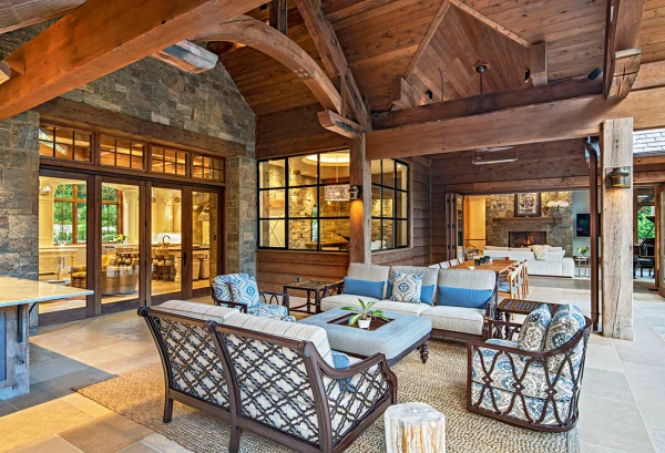 custom home back porch architect charlotte