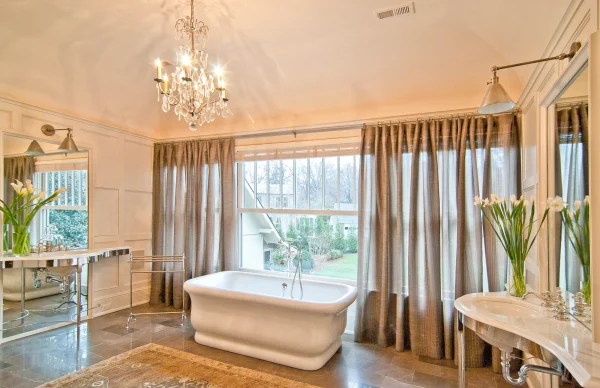 master tub under window Myers Park Renovation