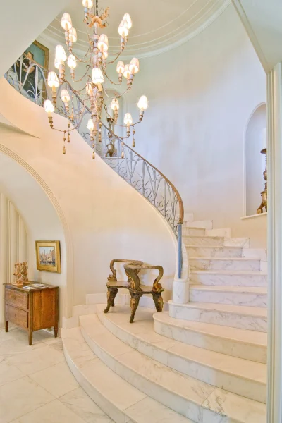 stairs chandelier