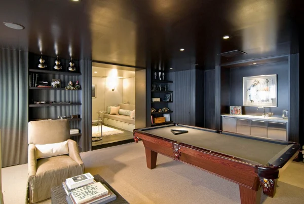 pool table room dark walls