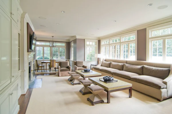 custom couch chairs dining room open concept design