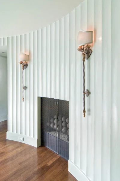 fireplace with sconce