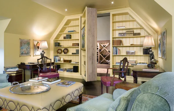 custom home architect hidden wine cellar