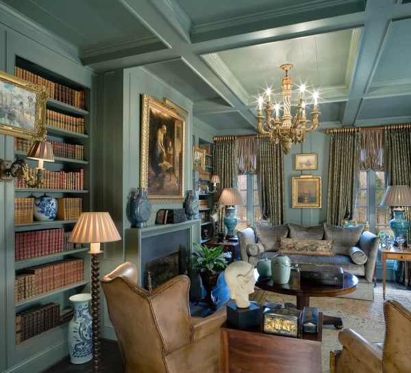 custom home library charlotte