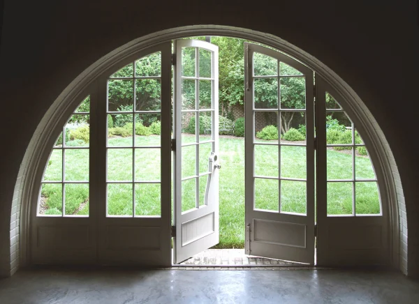 open door to garden